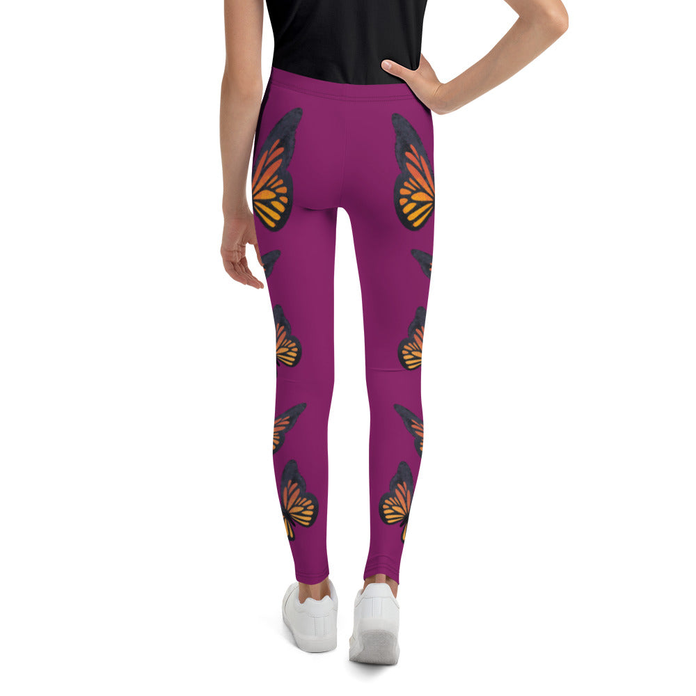 Monarch Butterfly Purple Youth Leggings