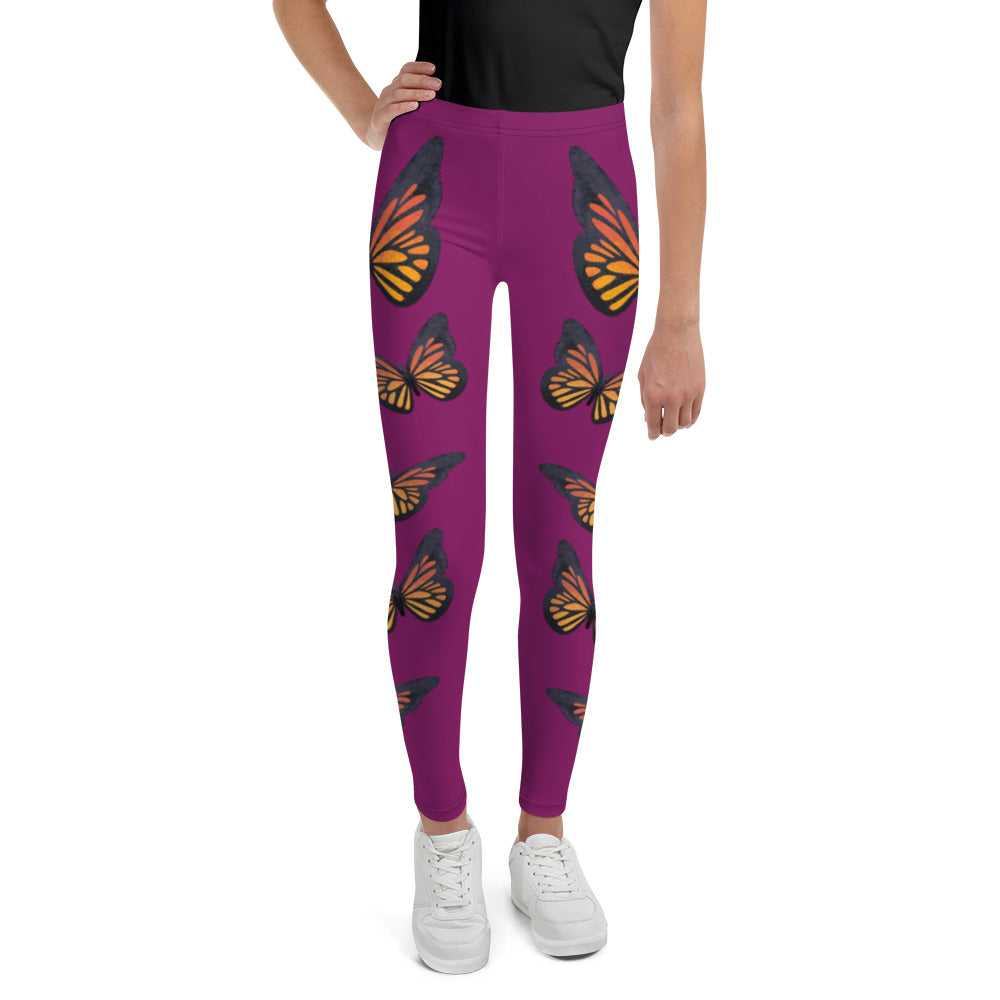 Monarch Butterfly Purple Youth Leggings