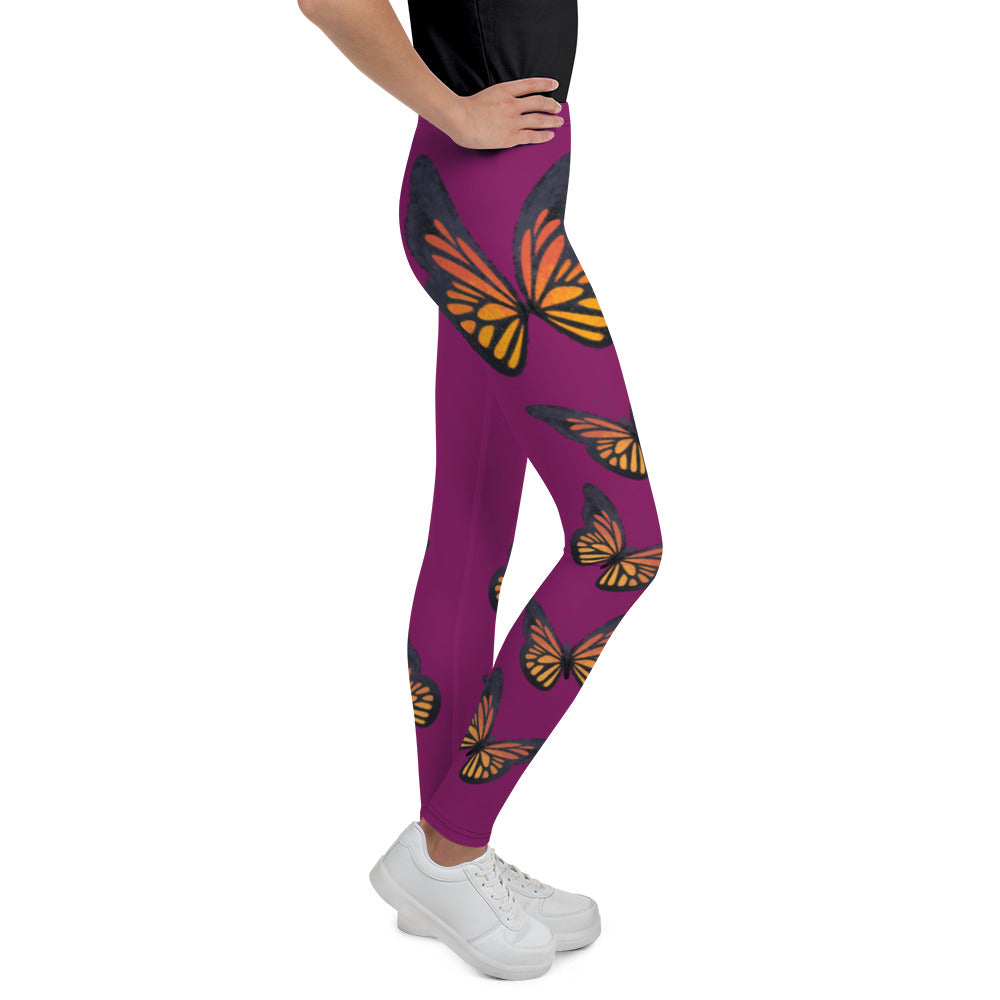 Monarch Butterfly Purple Youth Leggings