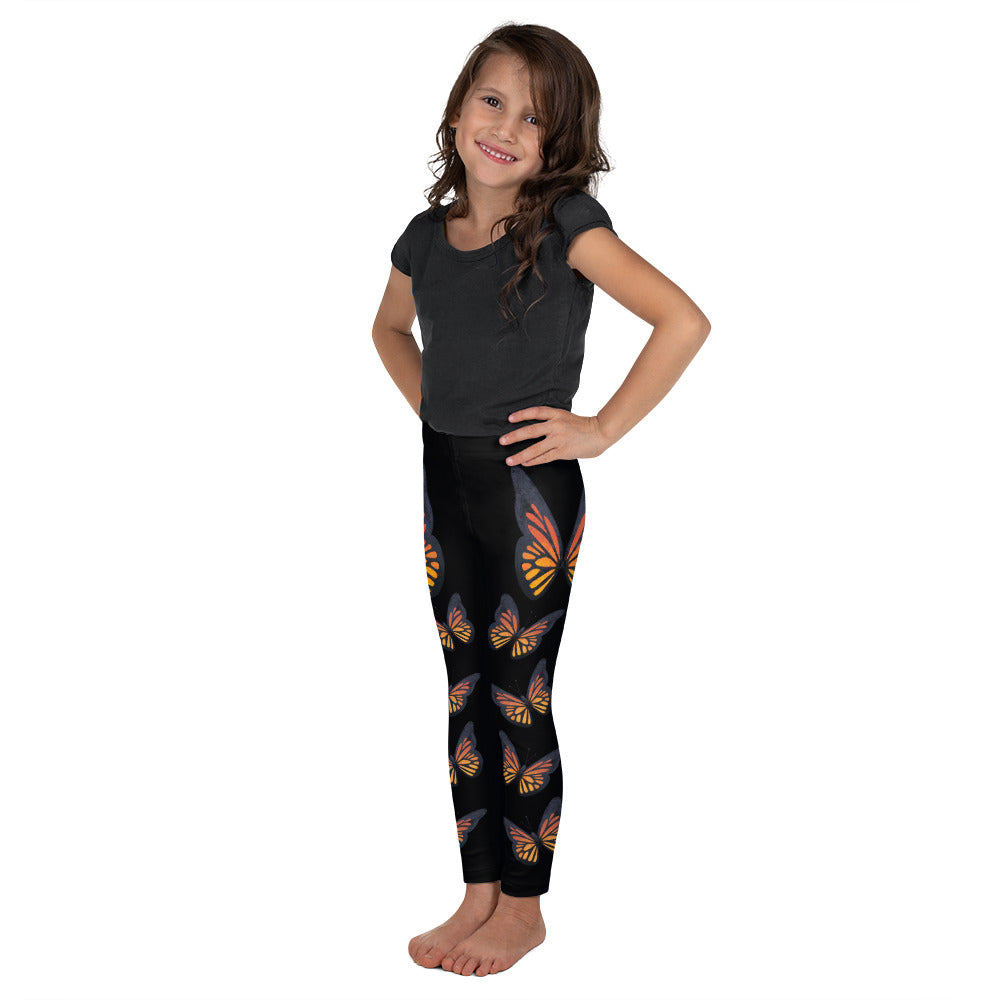 Monarch Butterfly Black Kid's Leggings