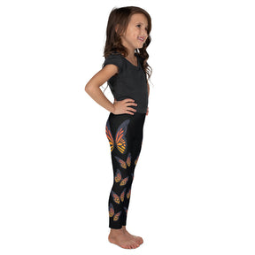 Monarch Butterfly Black Kid's Leggings