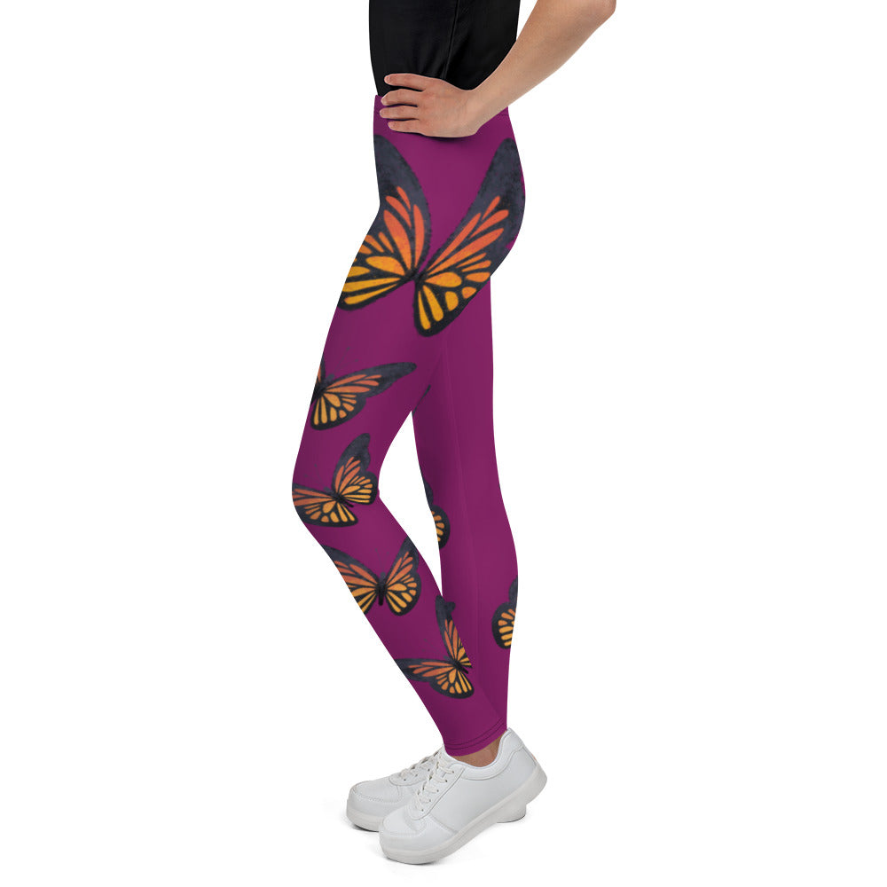 Monarch Butterfly Purple Youth Leggings